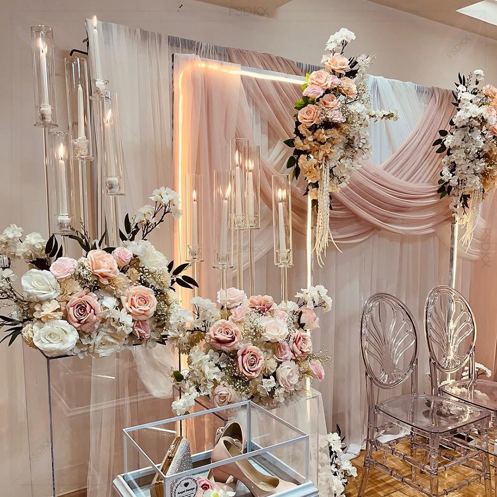 Wedding Backdrop Curtain - Gorden Latar Belakang Putih Ukuran Khusus