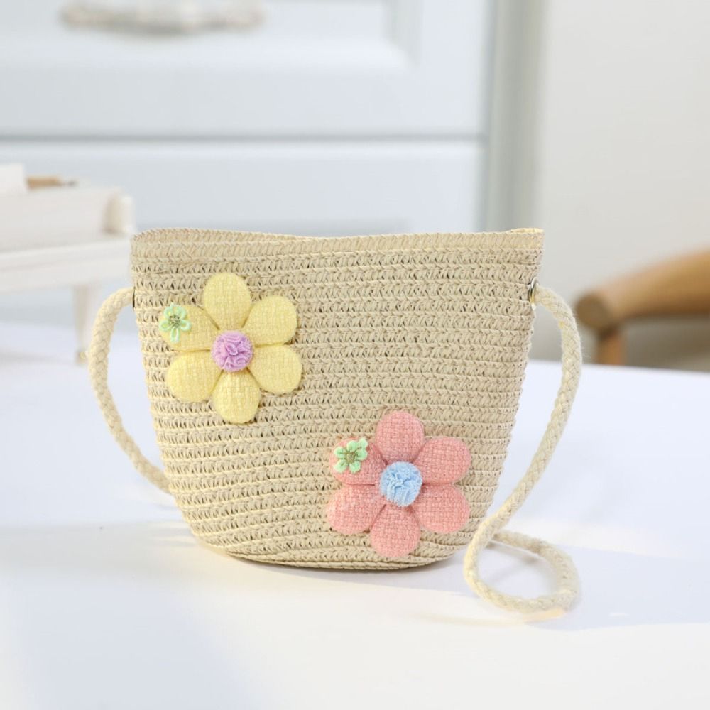 Flower Girl Basket - Tas Jerami Anyaman Tangan Lucu untuk