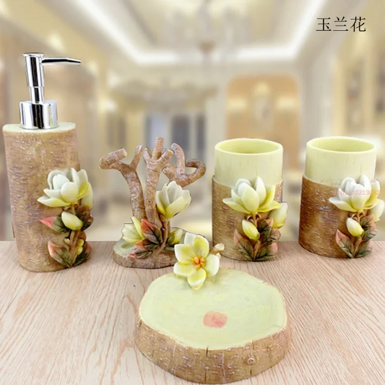 Wedding Bathroom Supply Kit - 5pcs/set Perlengkapan Kamar Mandi Resin, Set
