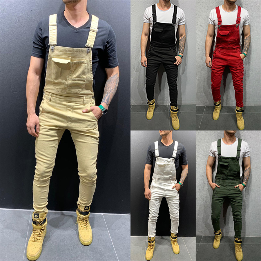 Wedding Job - Jumpsuit kamuflase pria, Jumpsuit Jeans jalanan