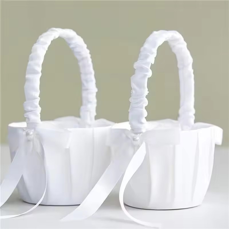 Wedding Hampers - Keranjang Bunga Pernikahan dengan Pita Satin