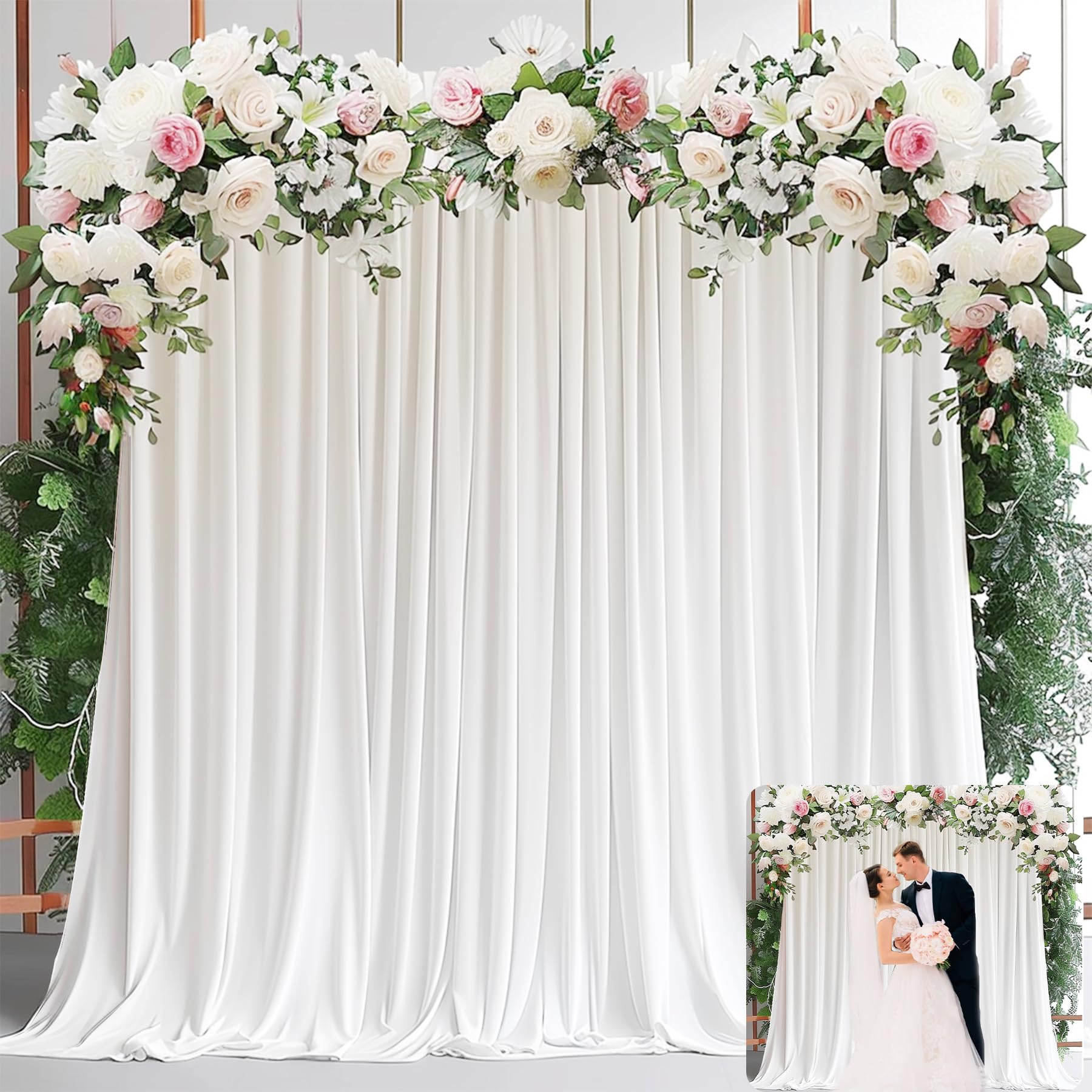 Wedding Backdrop Curtain - Tirai Latar Belakang Putih untuk Pesta