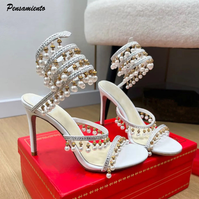 Wedding Fx - Sandal Gladiator Wanita Mewah Berhias Mutiara