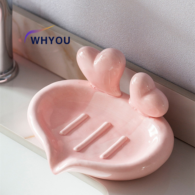 Wedding Bathroom Supply Kit - MENGAPA-Kotak Tempat Sabun Keramik Kreatif, Hati