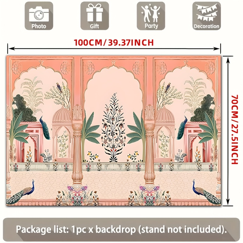 Wedding Backdrop Curtain - Latar Belakang Foto Booth Motif Bunga