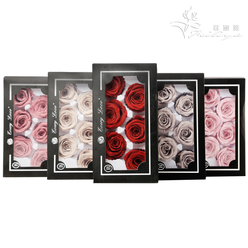 Wedding Supply Bulk - 6 Buah Kepala Bunga Mawar Abadi,