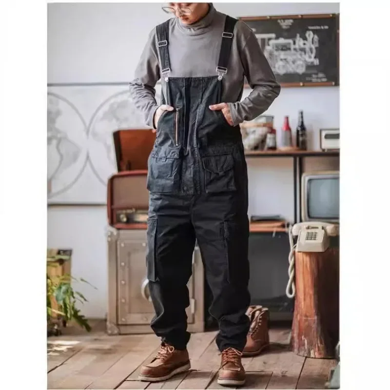 Wedding Job - Overall kerja banyak saku, celana Suspender