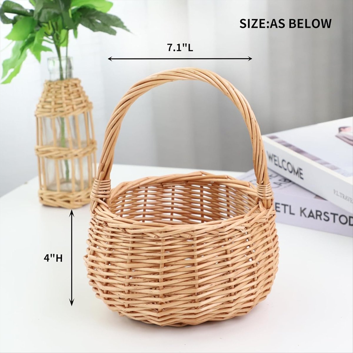 Keranjang Piknik Anyaman denga - Flower Girl Basket ulasan dan harga