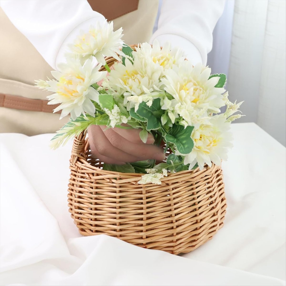 Keranjang Piknik Anyaman denga - Flower Girl Basket ulasan dan harga