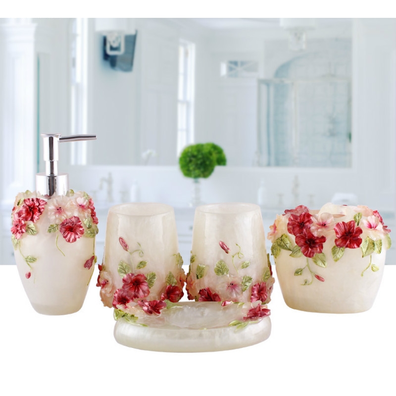 Kit Kamar Mandi Resin Timbul G - Wedding Bathroom Supply Kit ulasan dan harga