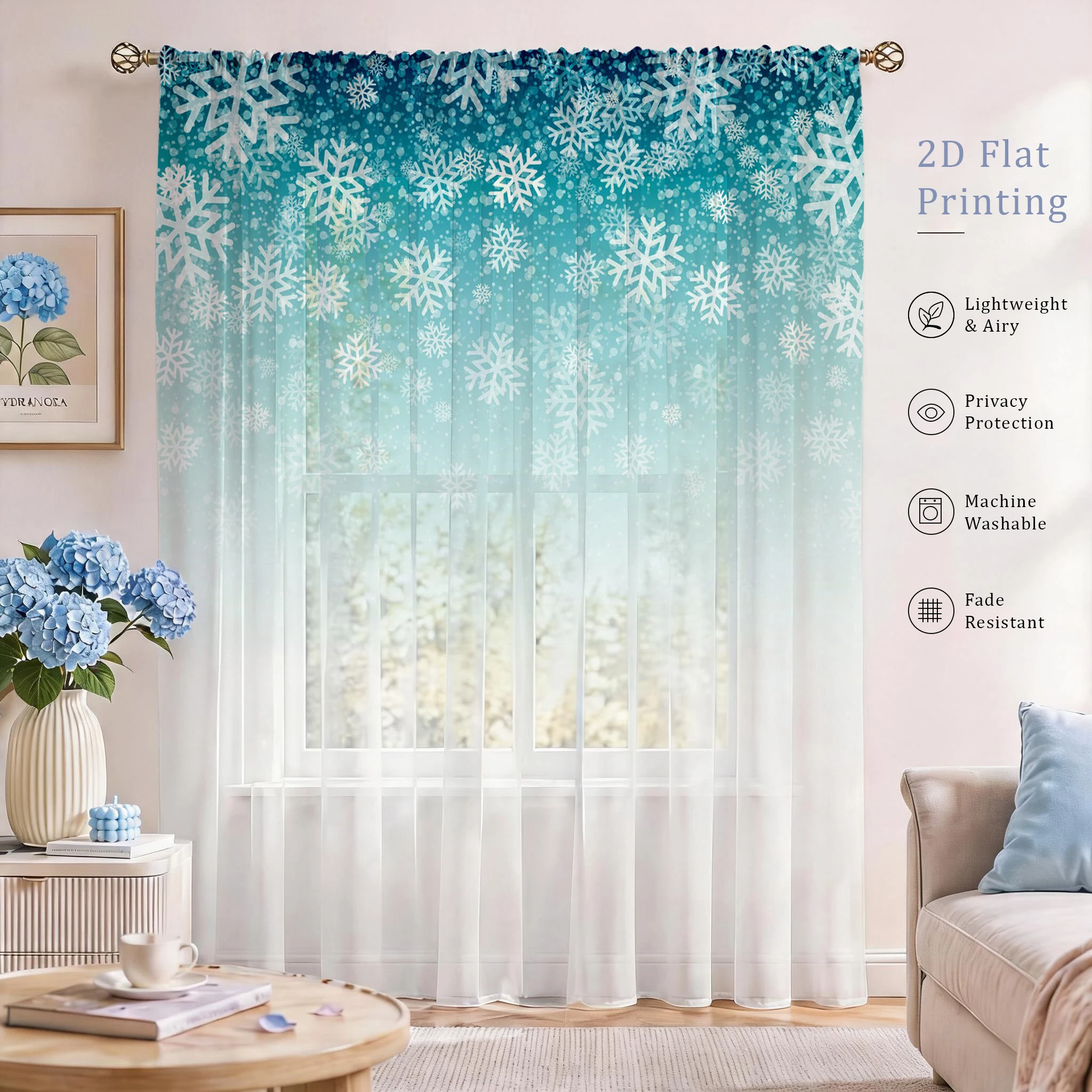 Tirai Transparan Gradasi Bunga - Good Floral & Wedding Decor Supply ulasan dan harga