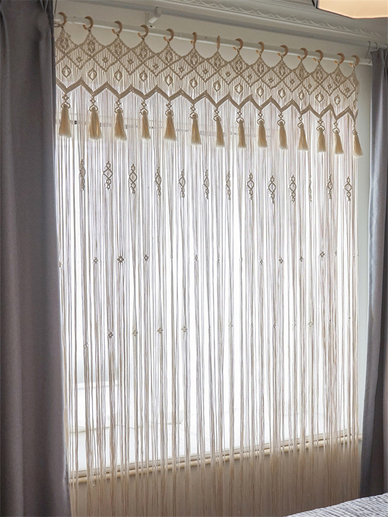 Tenun tangan Bohemia Macrame k - Wedding Backdrop Curtain ulasan dan harga