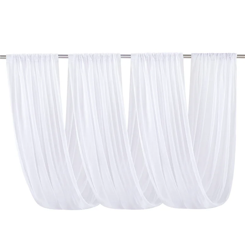 Tirai Tulle sifon tipis dekora - Wedding Backdrop Curtain ulasan dan harga