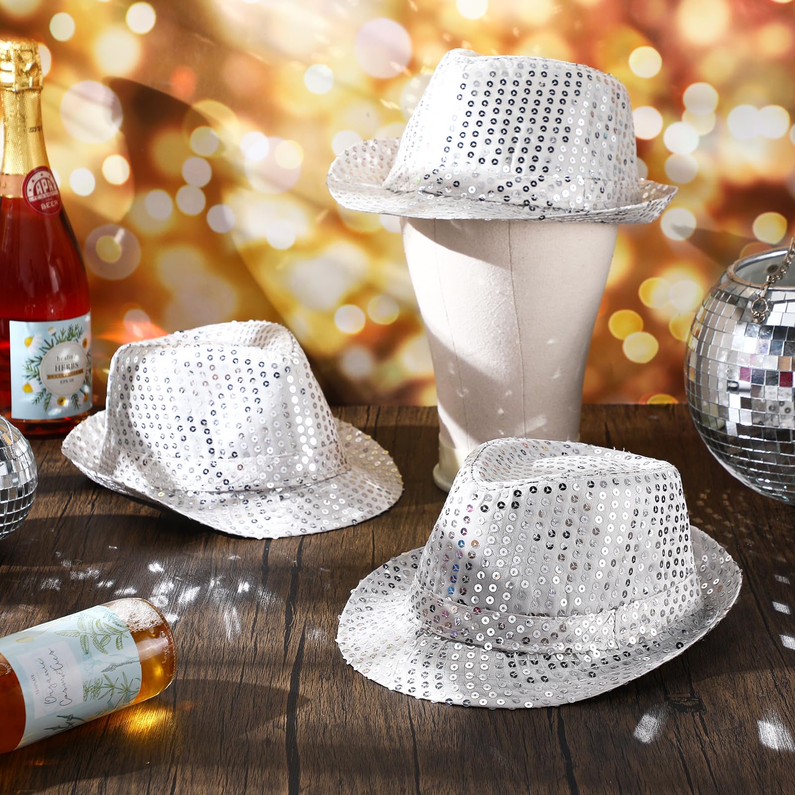 12-36 Buah Topi Payet Glitter  - Wedding Supply Bulk ulasan dan harga