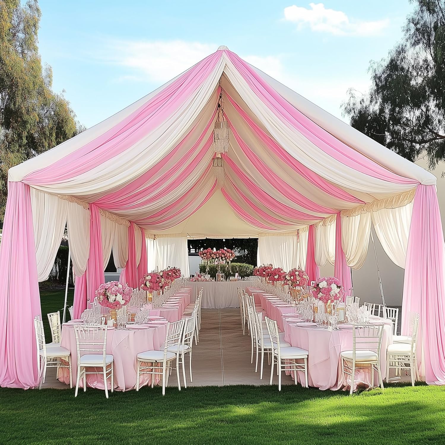 Tirai Latar Belakang Putih unt - Wedding Backdrop Curtain ulasan dan harga