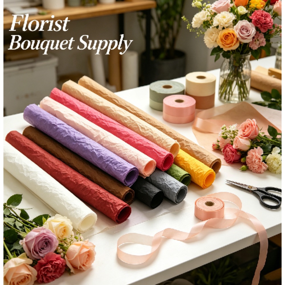 Kertas Kado Bunga Kerut Xuenai - Good Floral & Wedding Decor Supply ulasan dan harga