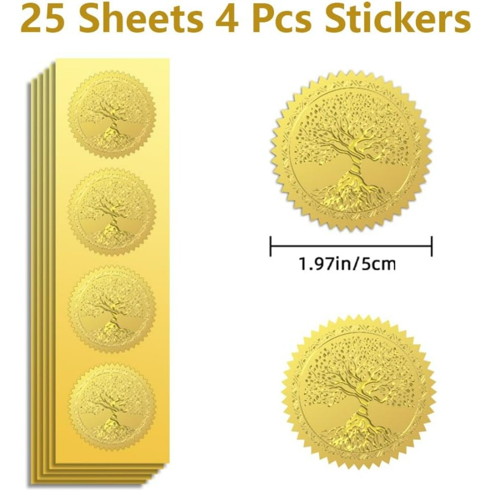 Stiker Foil Emas Segel Pohon K - Wedding Envelopes ulasan dan harga