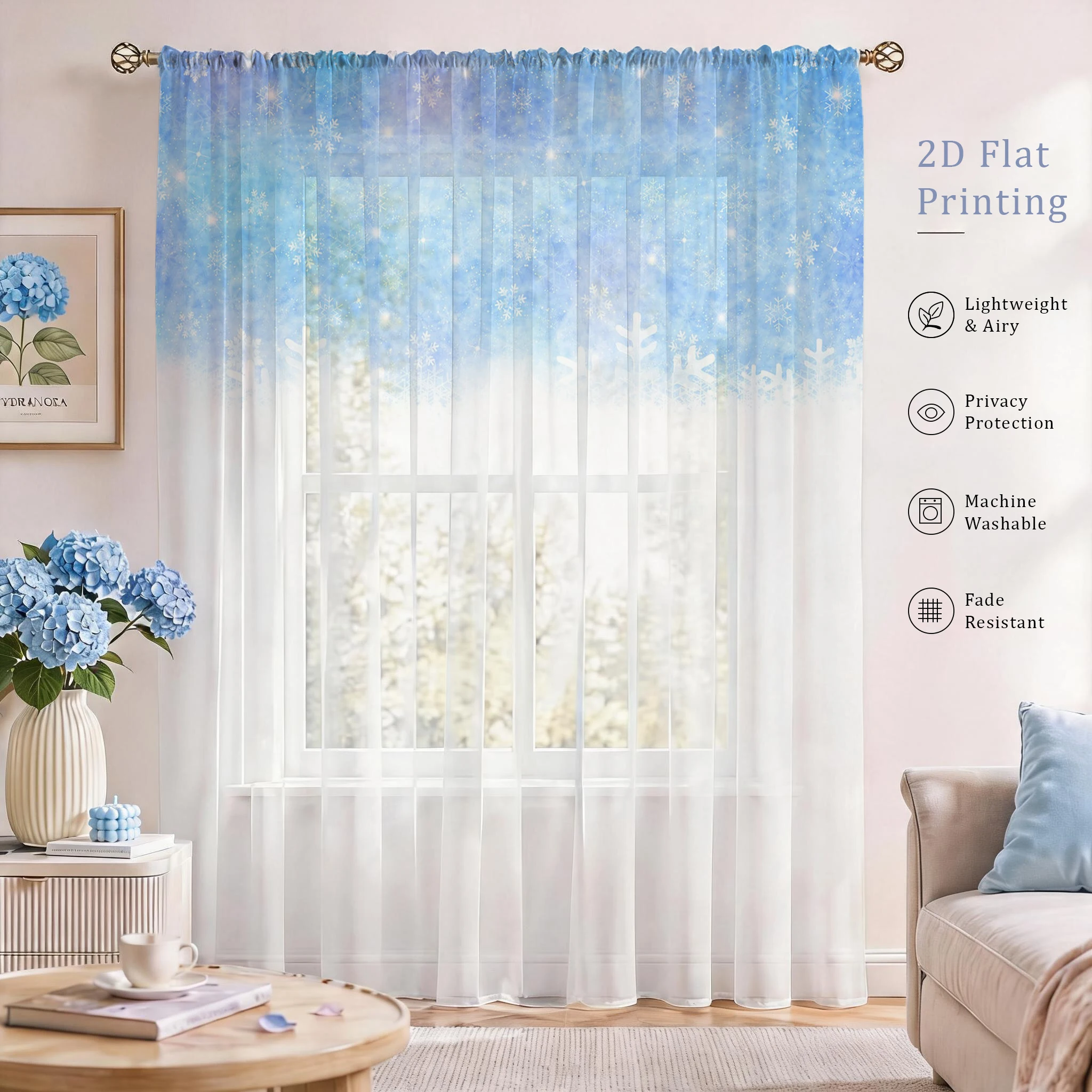 Tirai Transparan Gradasi Bunga - Good Floral & Wedding Decor Supply ulasan dan harga